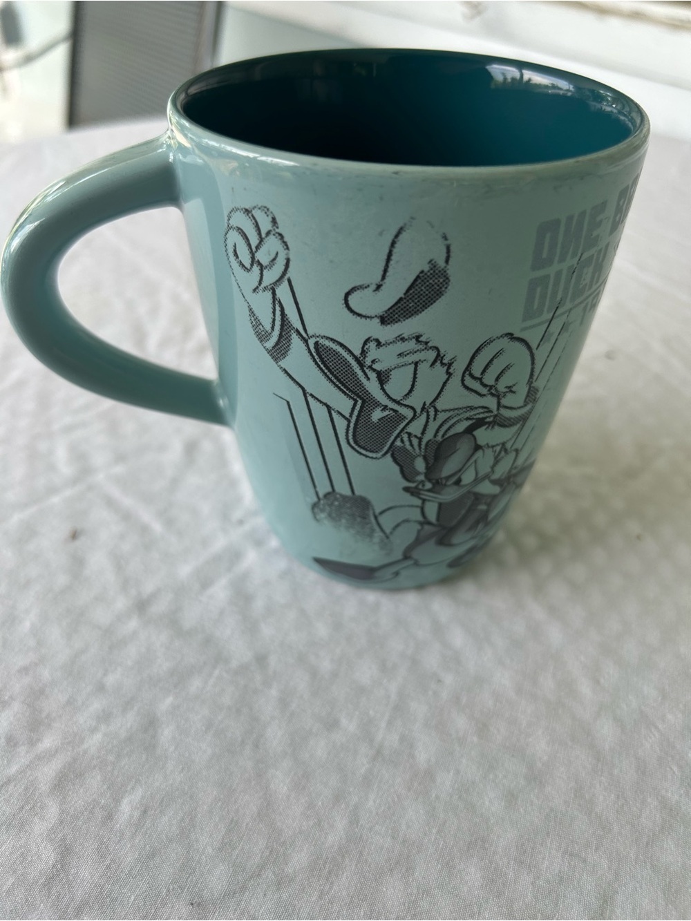 Disney Donald Duck Coffee Mug Cup “ONE BAD DUCK” Est.1934 Blue Ceramic - Picture 2 of 6